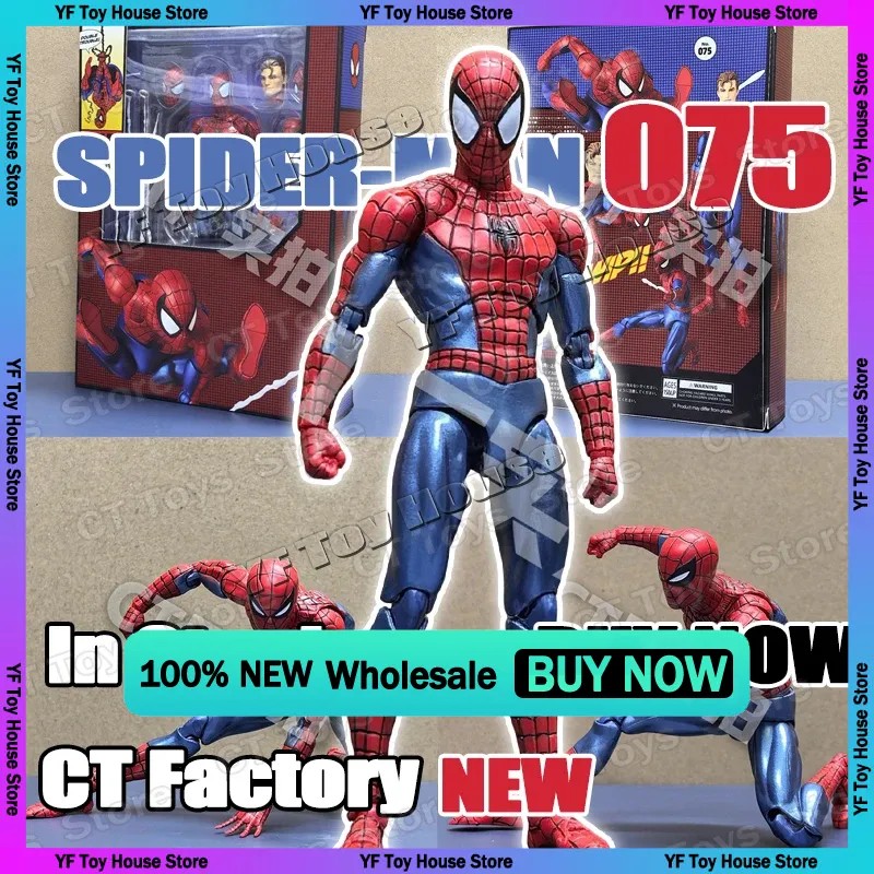 New Ct Toys Spider-Man Mafex 075 Figure The Anazing Spiderman Comic Ver Mafex 185 Action Figure