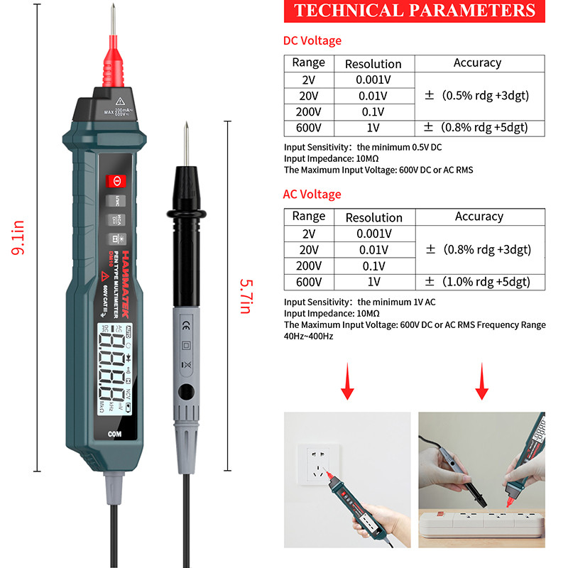 HANMATEK Multimeter AutoRanging Digital Multimeter, Eletrial Tester with NV, Live Digital Testers