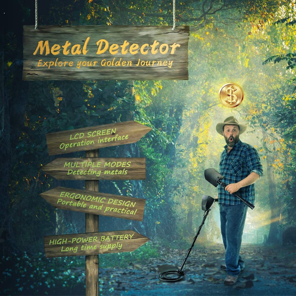 MD3030 Underground Metal Detetor Kit LD Display Hunter With Bakpak & Digging Shovel