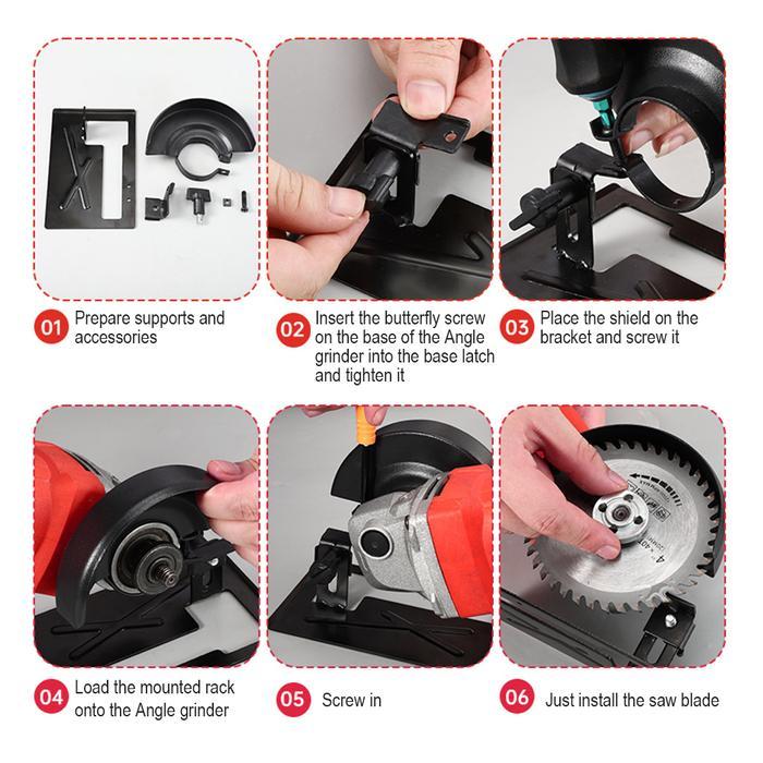JLD Adaptor Gerinda ke Circular Saw Dudukan Gerinda Bracket Tangan Circular Saw Stand Holder