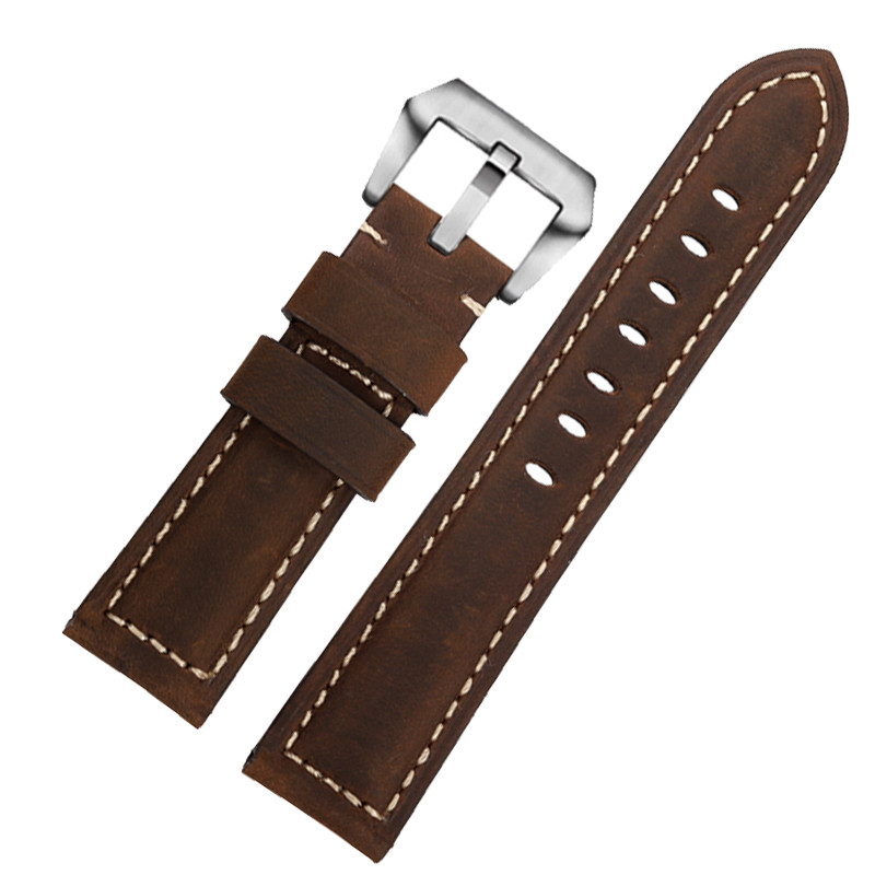 22mm Vintage Cow Watch Strap For Seiko SOLAR Bands SNKP27 SNKP25 SNKP23 Watch band Bracelet Men