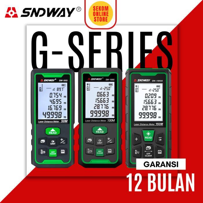 Sndway Meteran Digital Distance Laser Meter Digital 100 Meter Sw-100G Laser Hijau