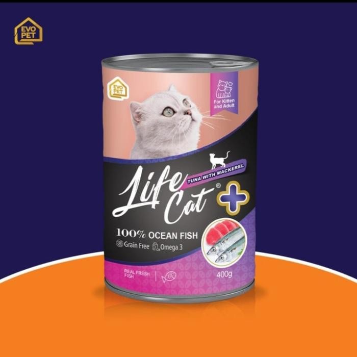 

LIFE CAT PLUS KALENG TUNA WITH MACKAREL 400GR - WED FOOD