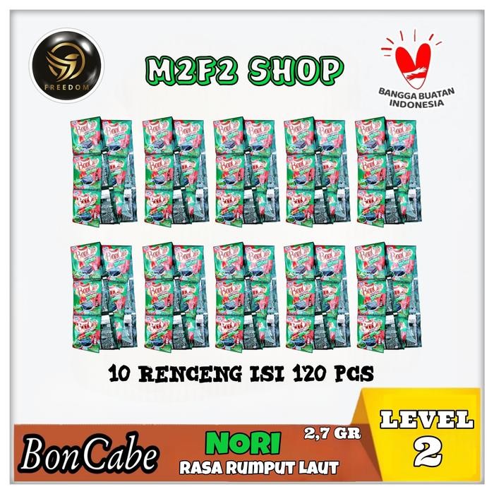 BonCabe Level 3 Sambal Tabur Nori Rumput Laut Sachet - 4 gr (120 Pcs) best seller
