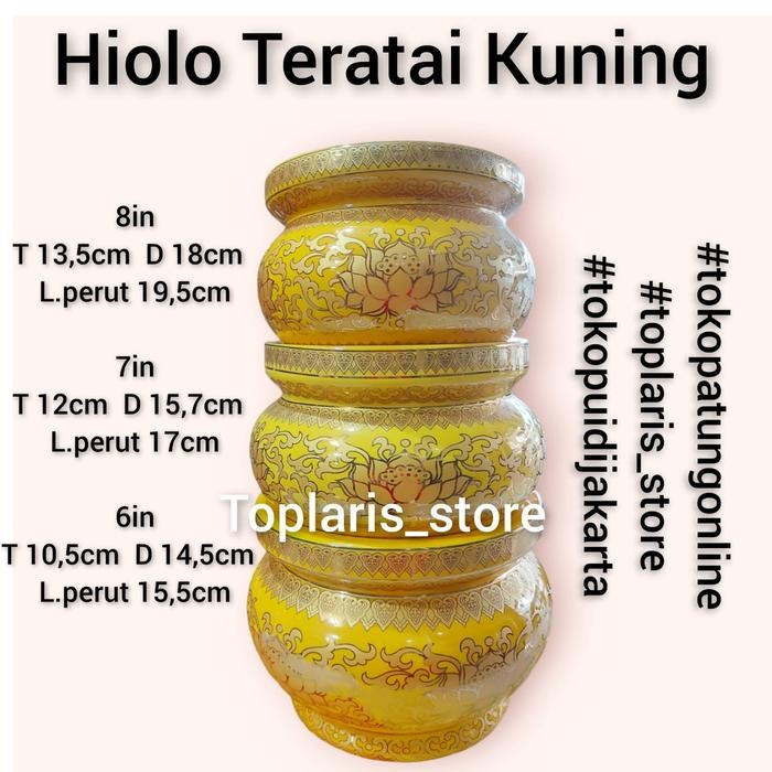 Ready Hiolo Tempat Hio Keramik Teratai Kuning 6 in