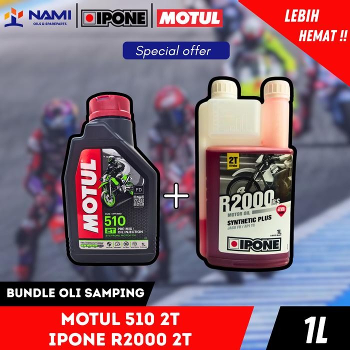 *BUNDLING OLI SAMPING MOTUL 510 2T + IPONE R2000* - Original