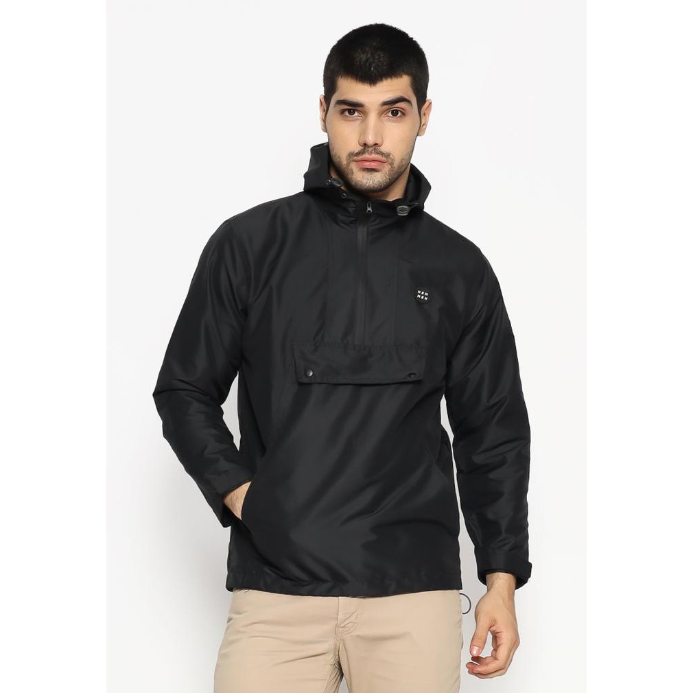 ORIGINAL Jaket Cagoule Hitam polos New READY STOCK