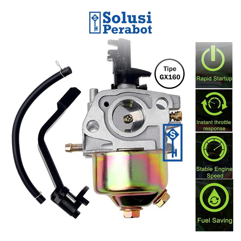 Carburator 1 Tabung GX160 AJ47 SP / Mesin 168F Genset Bensin / Model Karbulator Assy