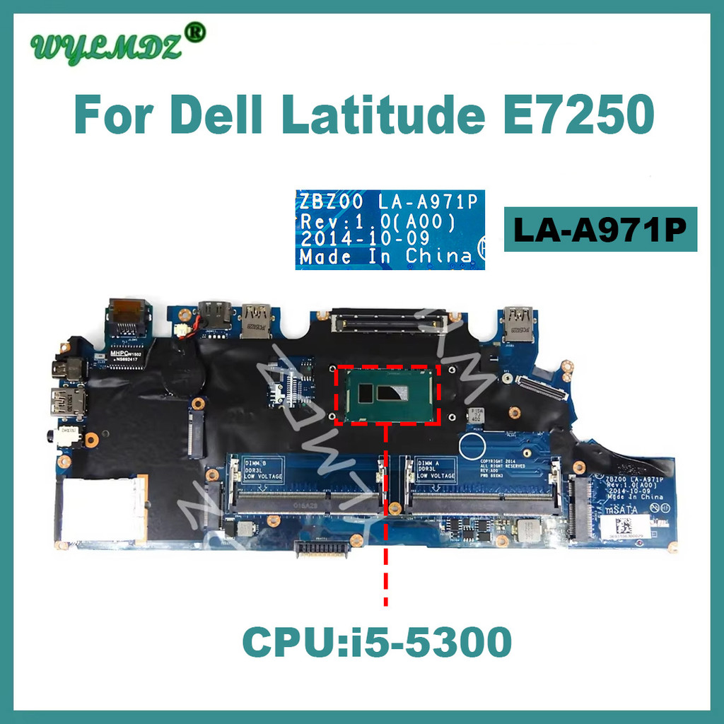 Casing Laptop For DELL Latitude E7250 Laptop Motherboard LA-A971P With i5-5300U CPU Notebook Mainboa