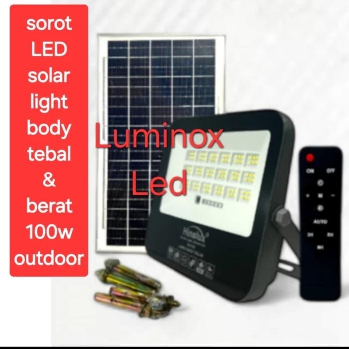 OBRAL sorot led solar panel surya 100watt 100w tembak flood light 100 watt