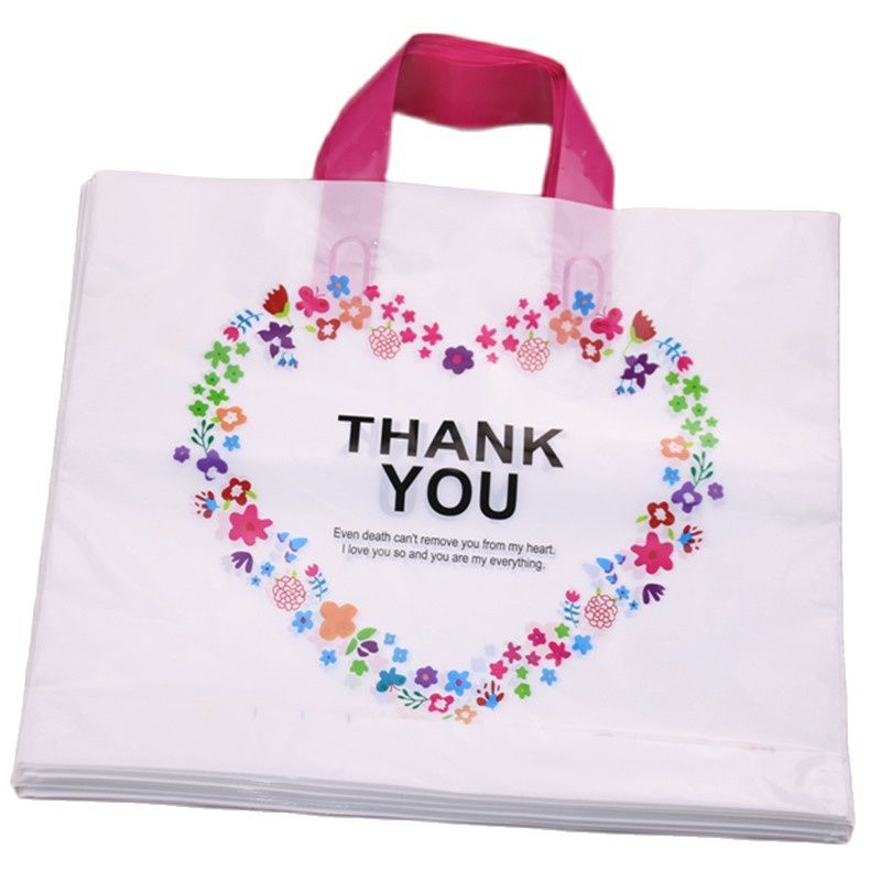 High-density Polythylene Eco-friendly Casamento Packing Bags With Heart 10pcs/lot 29*35cm Thank You 