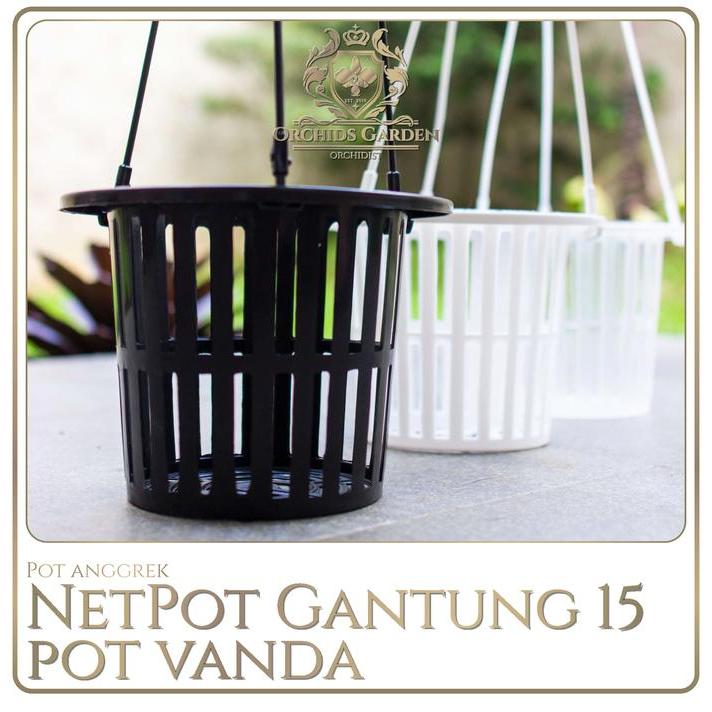 NetPot Gantung 15 Pot Vanda Anggrek Bulat Besar Hidroponik Transparan