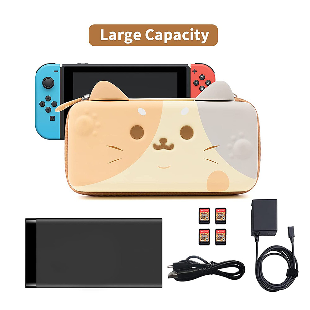 Cute Cat Carrying Case Compatible with  Switch OLED/Switch Game Accessories Large Capacity Storage B