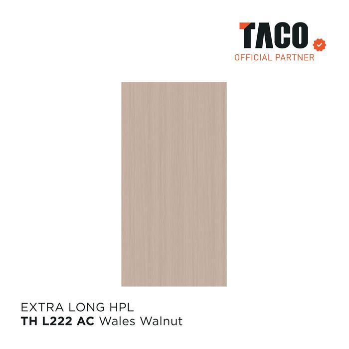 TACO HPL Serat Kayu Panjang 3 Meter Per 1 Lembar 122CM x 305CM - TH L222 AC Wales Walnut