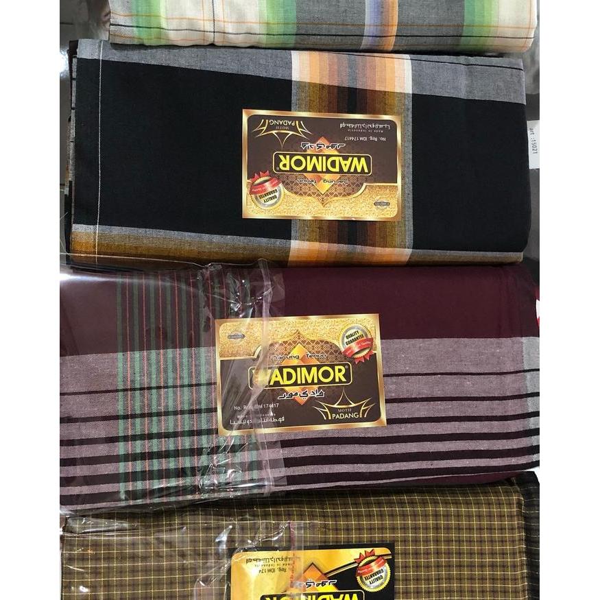 WADIMOR Sarung Pria Dewasa Motif Kotak / Polos Hitam Lebaran Siap Kirim