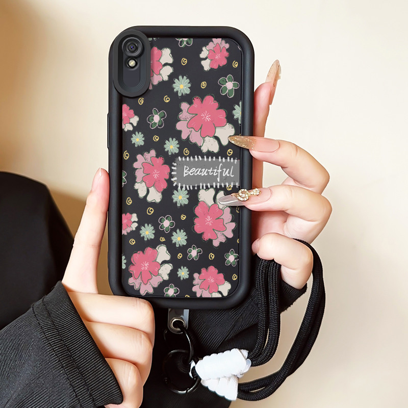 Casing Hp untuk Xiaomi Redmi 9A 9I Hp Case Casing lunak tali Kasing HP Kesing pelindung genggam Sili