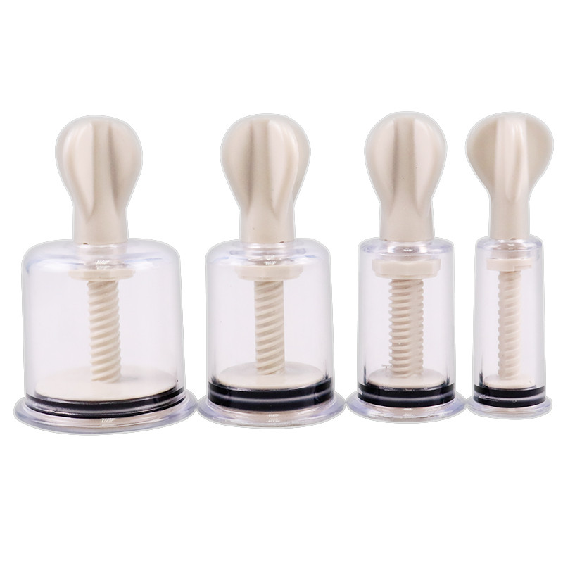 4 Sizes Rotating Handle Twist Suction Cupping Cup Nipple Enhancer Massage Cans Suction Cup Anti
