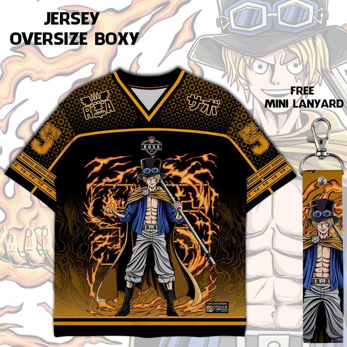 (GRATIS LANYARD, STIKER) BIGBOSS BAJU JERSEY ANIME ONE PIECE UNISEX OVERSIZE BOXY 112 SABO