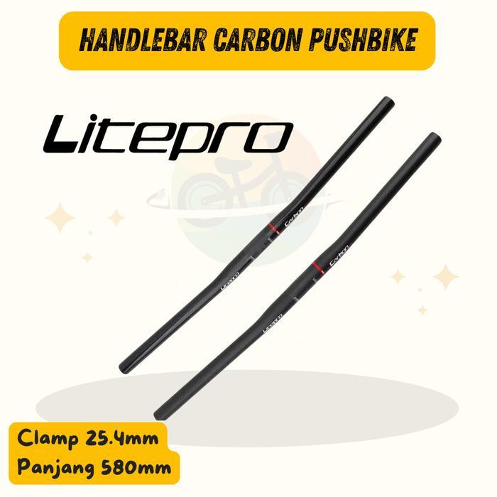 LITEPRO HANDLEBAR STEM STANG SEPEDA CARBON UNTUK PUSHBIKE BALANCE BIKE UKURAN CLAMP 25.4MM X PANJANG