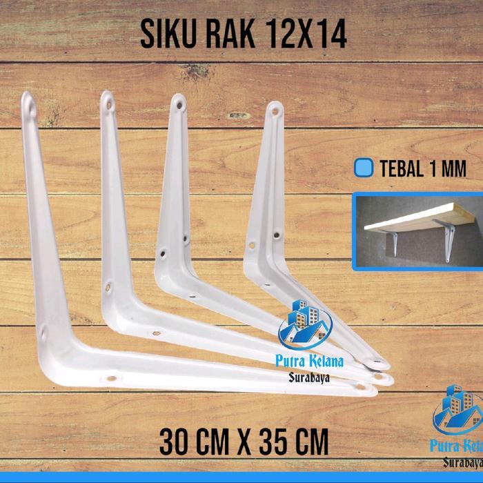 [Grosir] Siku Rak Dinding Tembok 12X14 Lusinan [24Pc] / Siku Rak Ambalan 30Cm X 35Cm