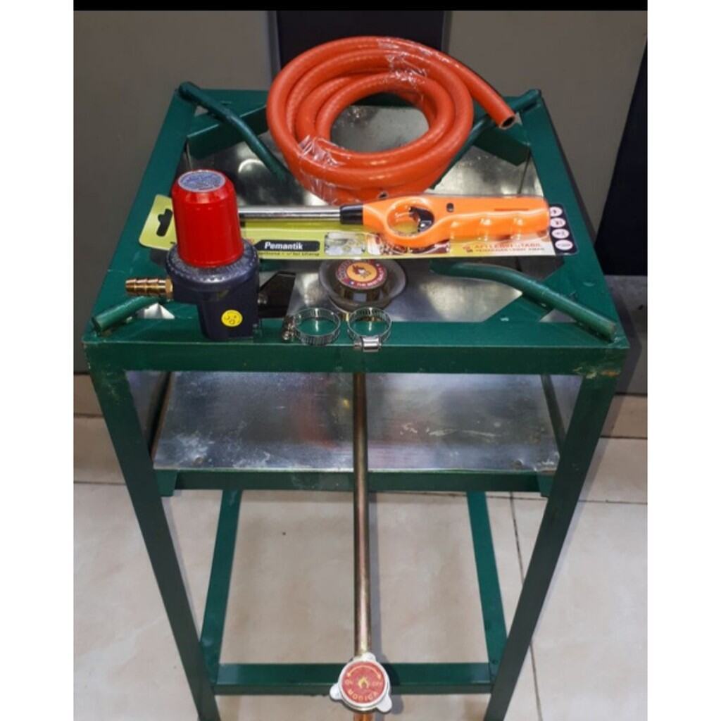 Paket lengkap kompor semawar TUNGKU KOTAK SIKU kompor gas nasi goreng pecel lele uk tungku 70x40x40