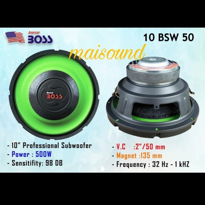 Subwoofer Mobil American Boss 10 Bsw 50 10 Inch Sub Abs 10Inch 10Bsw50