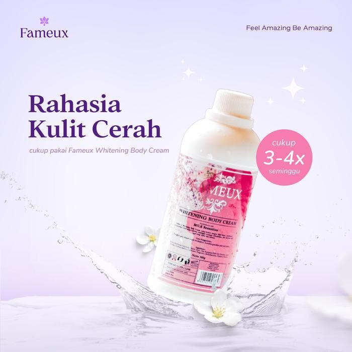 i0cc- [Mid Deals] Fameux Whitening Body Cream 1000 Gr Body Bleaching Mencerahkan Tubuh
