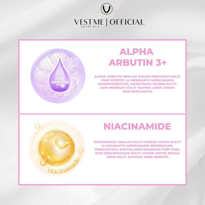 i0cc- (Gmv) Vestme - Body Lotion Extra Whitening Serum Body Booster Alpha Arbutin 3+