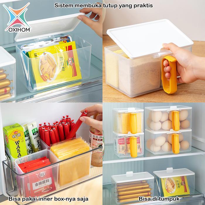 Plantica- Oxihom Toples Plastik Bening Tempat Bumbu Dapur Tempat Make Up Kotak Penyimpanan
