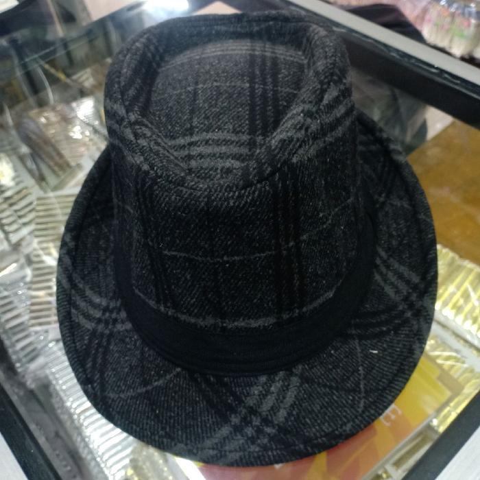 TOPI PEDORA MOTIP KOTAK TOPI PEDORA DEWASA PEDORA COWO PEDORA WOLL KOTAK