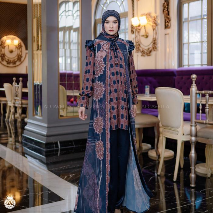 uek4- Alcavella - Maisyara One Set Setelan Baju Wanita Muslim Outfit Elegan Nyaman