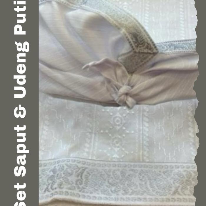 Set Udeng JADI Premium & Saput Setengah Jadi PUTIH Pria