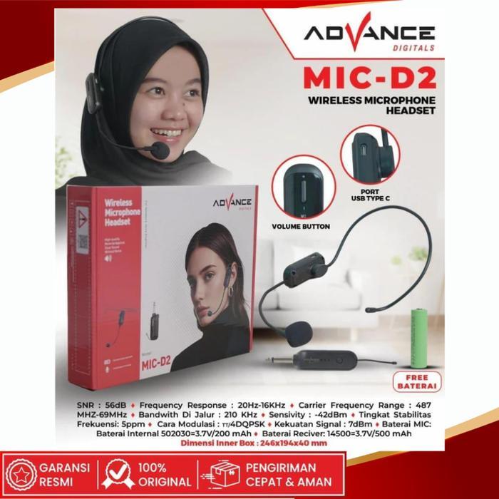 Mikrofon Nirkabel Headset Wireless untuk Presentasi dan Streaming