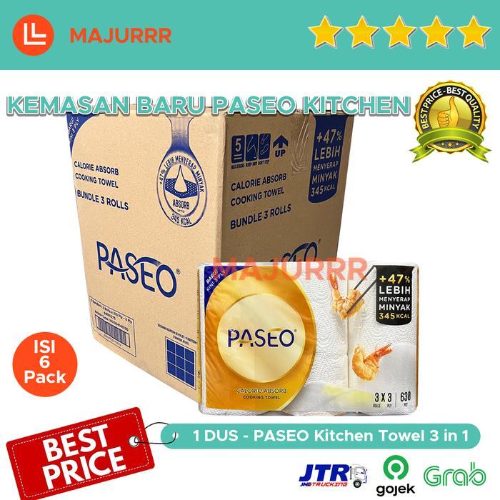 GROSIR Tissue PASEO KITCHEN Calorie Absorb Towel 3 Roll / 1 DUS isi 6