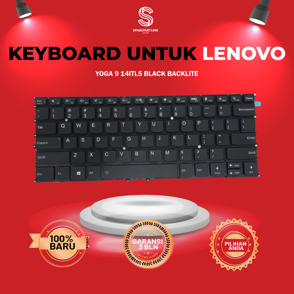 Keyboard Untuk Lenovo Yoga 9 14ITL5 Black Backlite