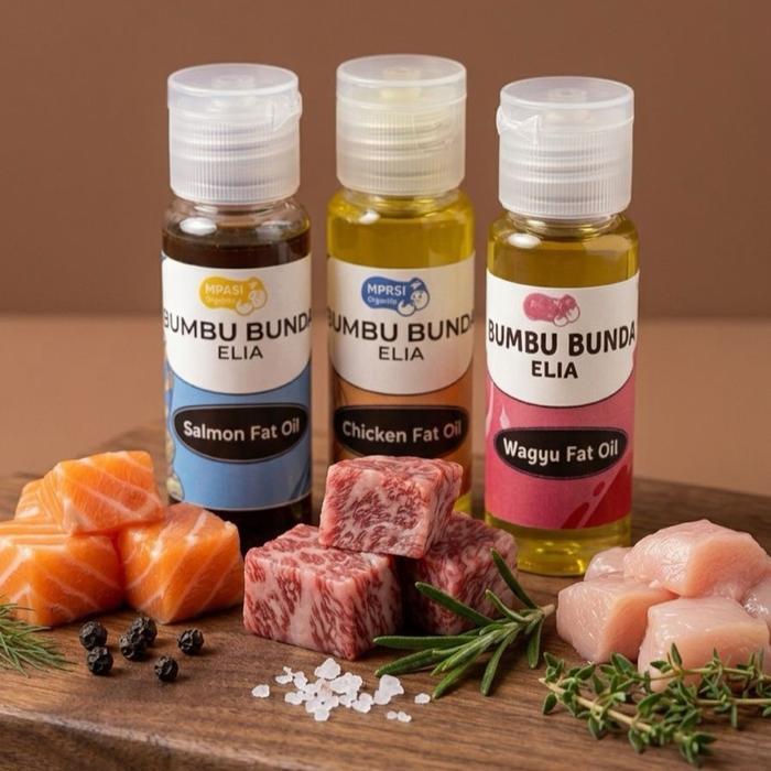 Bumbu Bunda Elia Bb Booster Wagyu Fat Oil Salmon Fat Oil Chicken Fat Oil Minyak Mpasi / Bb Booster
