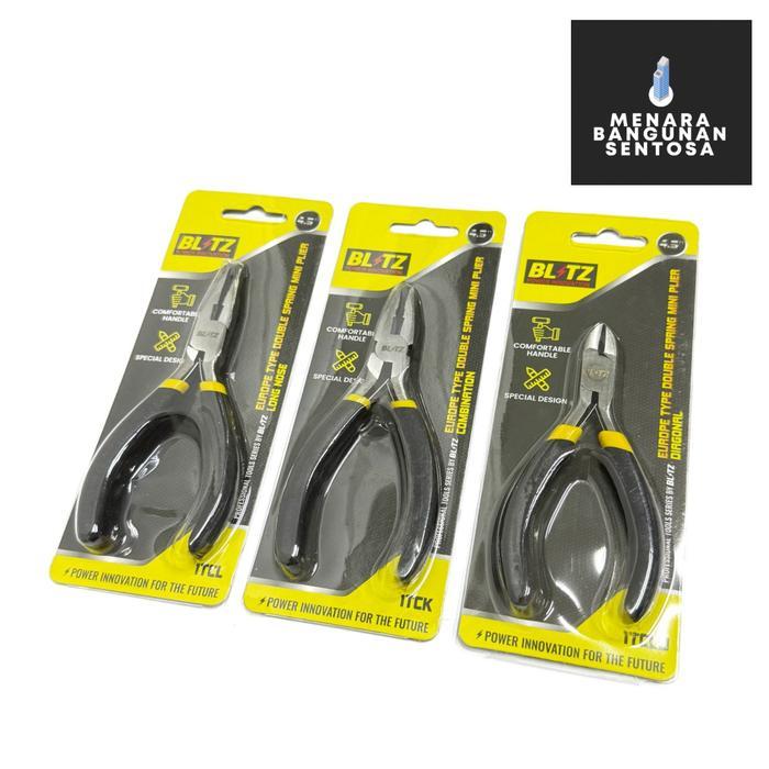 Tang Mini Potong Kombinasi Lancip Jepit Blitz 4.5" Inch - Tang Kecil
