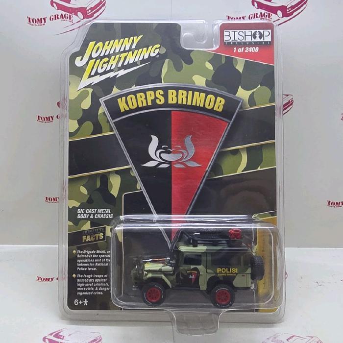 JOHNNY LIGHTNING INDONESIAN MOBILE BRIGADE CORPS 1980 TOYOTA LAND CRUISER POLISI POLICE KORPS BRIMOB