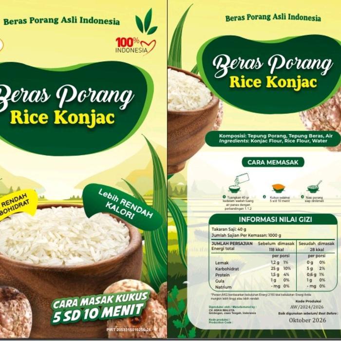 Promo Ready Stok Beras Porang Rice Konjac Shiratak Hadiitaki Kukus 1 Kg Murah Nasi Food Rendah Lemak
