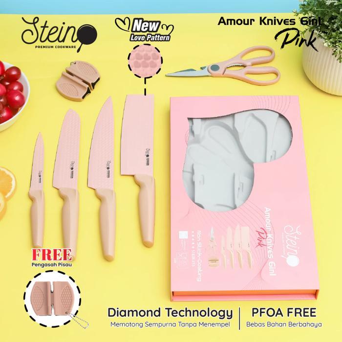 Pisau Dapur Steincookware Diamond & Amour Knives - [6 in 1 Pisau Set]