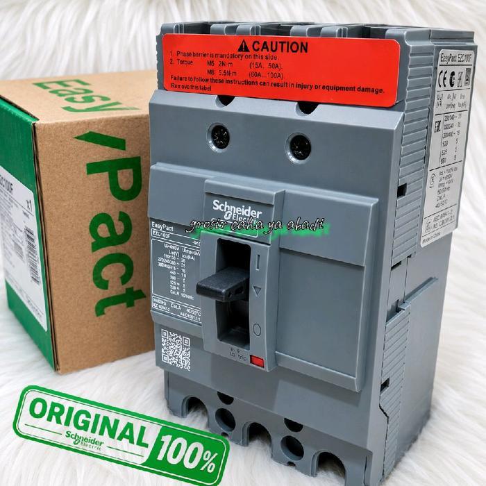 MCCB SCHNEIDER 3PHASE 60A EZC100F3060/NFB CIRCUIT BREAKER SCHNEIDER ORIGINAL