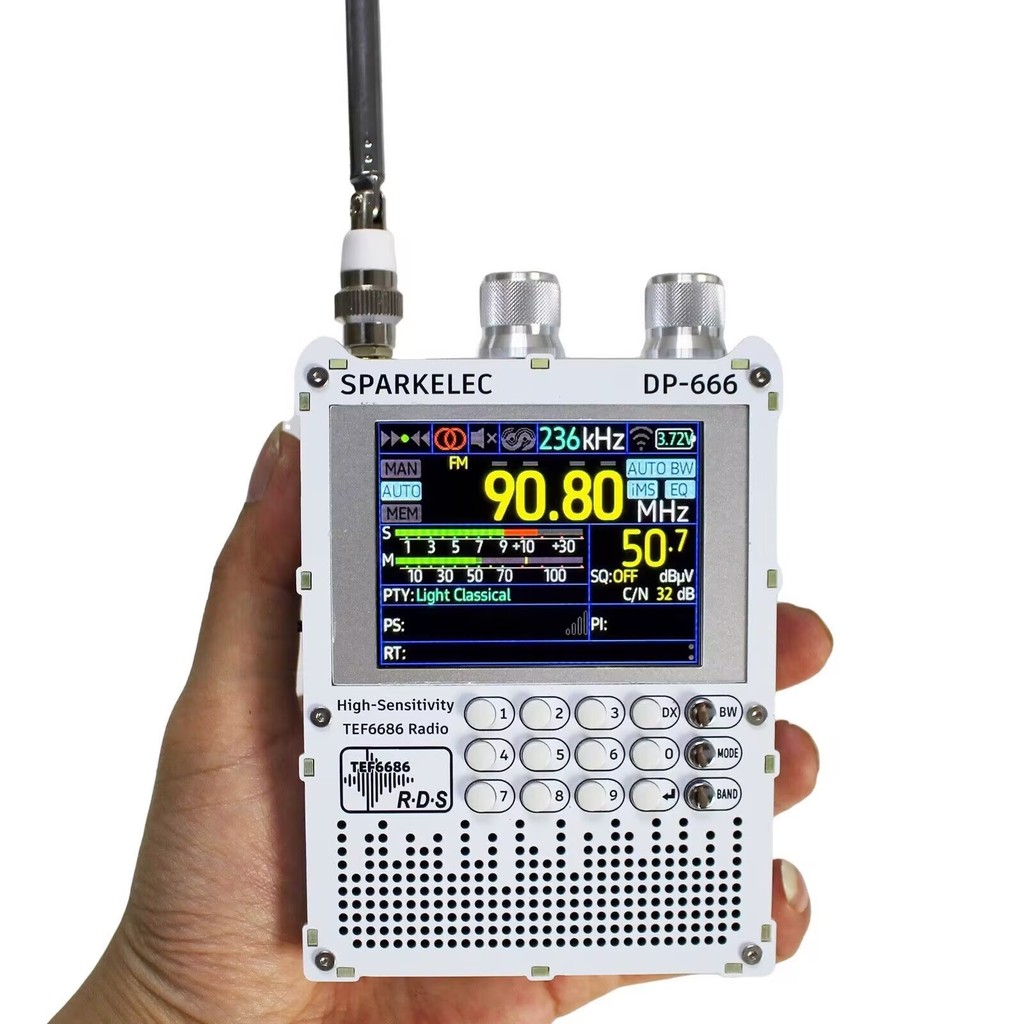DP-666 TEF6686 Radio High Sensitivity FM AM Short Wave 2.8inch IPS Touch LCD Screen 5000mAh FM LW MW