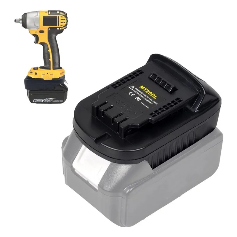 Battery Adapter MT20DL Converter for Makita 18V Li-ion Battery to Dewalt 18V/20V Li-ion Battery