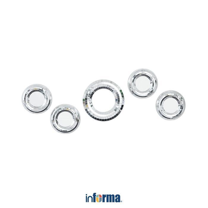 Informa Dekorasi Dinding Set 5 pcs - Silver Wall Decor Hiasan Interior Rumah Aesthetic Ruang Tamu