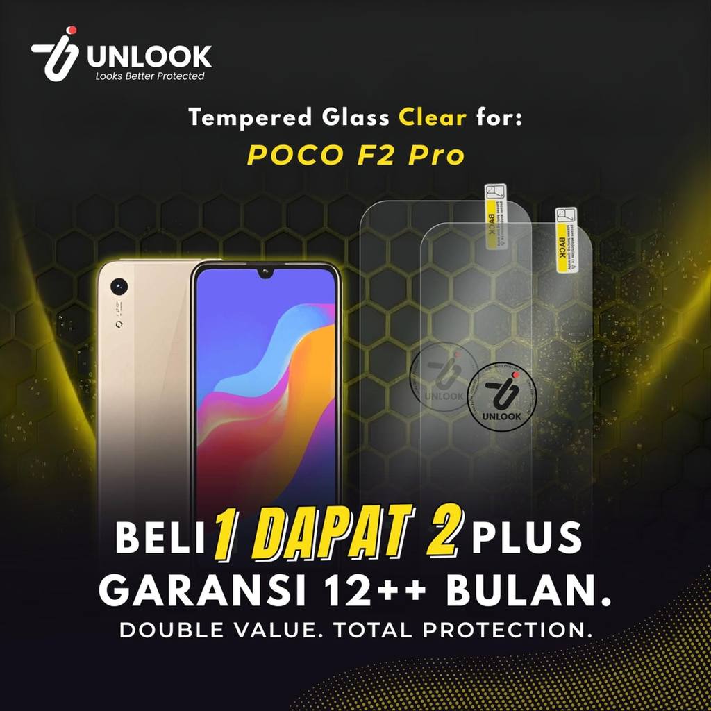 UNLOOK 2IN1 Pelindung Layar for POCO F2 Pro - Super Jernih