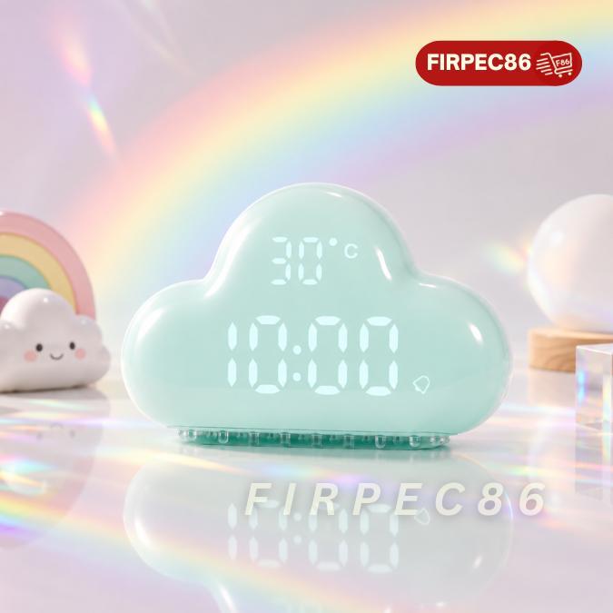 JAM DIGITAL AWAN / DESIGN LUCU WEKER ANAK LED - JAM DAN SUHU