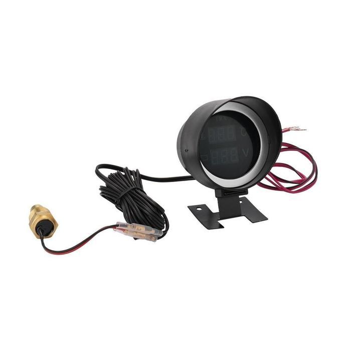 Voltmeter Suhu Air 2 in 1 / Meteran Suhu Air Pengukur Suhu Air Mobil Led Digital Biru 10MM Pengukur
