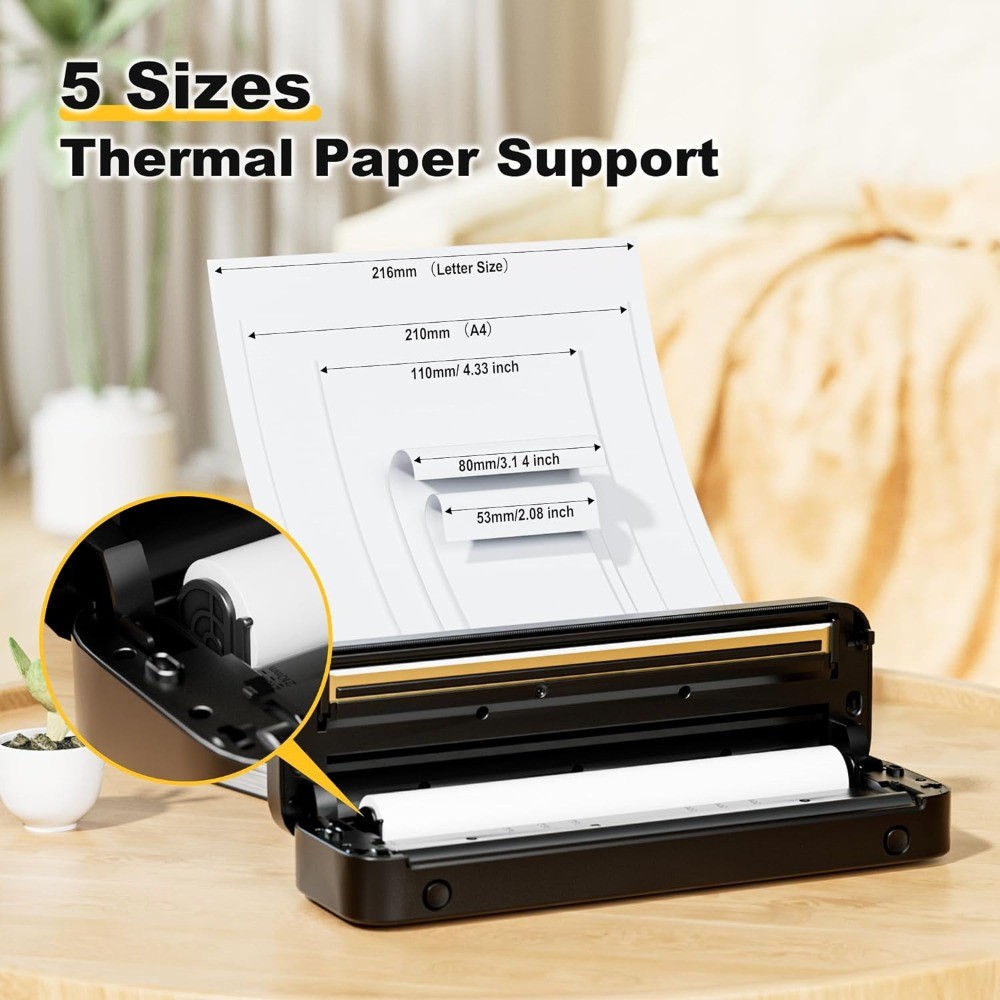 Phomemo M832 Portable Printer Printers Wireless Bluetooth Inkless Printer Thermal Printer Compatible
