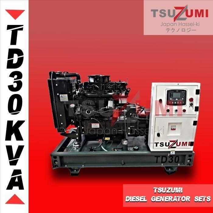 Genset Open 24000 Watt 320 Volt Tsuzumi TD 30 KVA Made japan