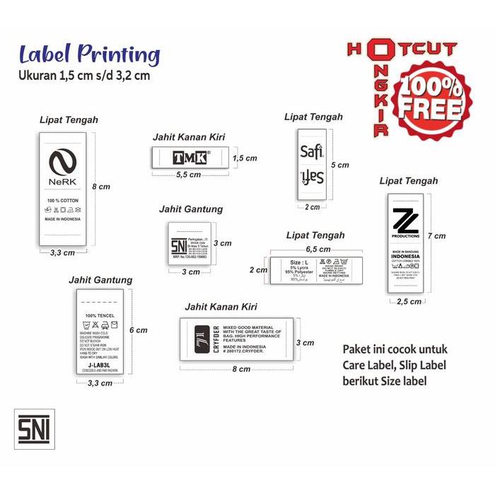 Washing Label / Care Label Nilon Printing